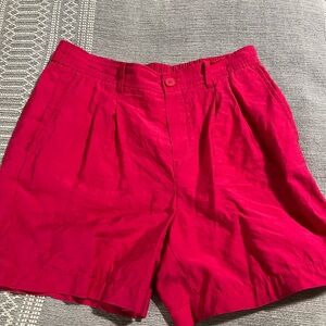 LOFT Hot Pink Bermuda Shorts High-Waisted Pleated